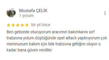 Trabzon Opel Attack Müşteri Yorumları